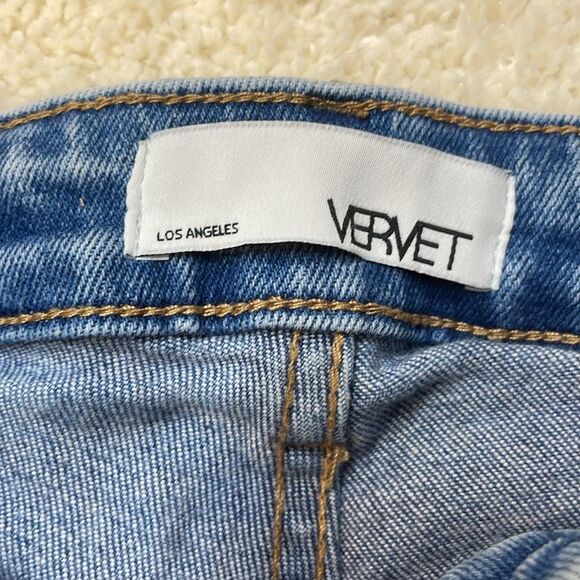 Vervet Womens Distressed Medium Wash Straight Leg Raw Hem Sz 24 - Picture 9 of 10